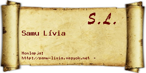 Samu Lívia névjegykártya